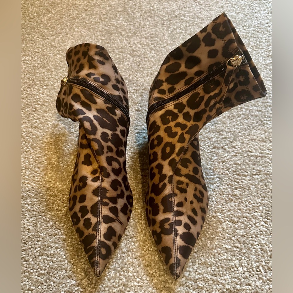 Heeled Animal Print Ankle Boots